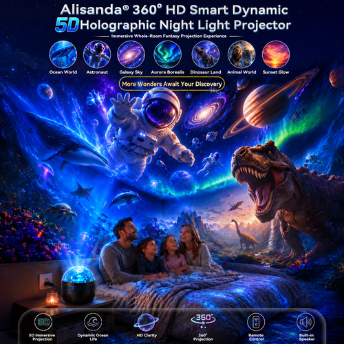 🦖🎁360° Smart Holographic Starry Sky Projector (HD Smart Dynamic 5D)