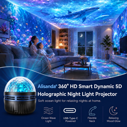 🦖🎁360° Smart Holographic Starry Sky Projector (HD Smart Dynamic 5D)