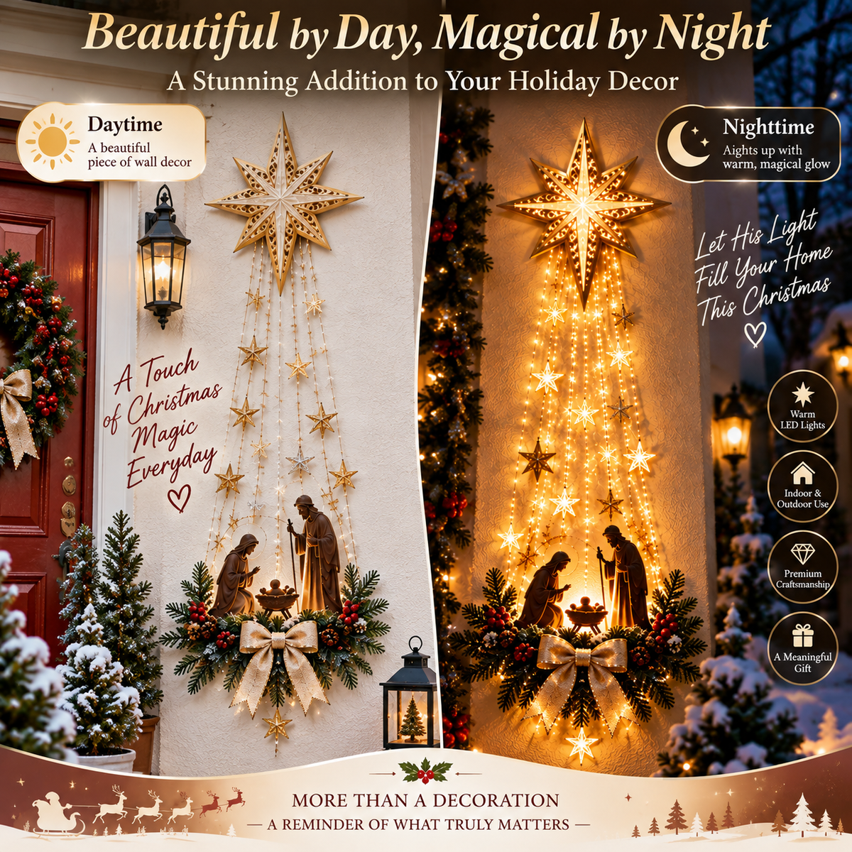 ✨ Last Day — 50% OFF ✨ 🎄✝️ Bethlehem Star Nativity Wall Light — A Beautiful Symbol of Faith