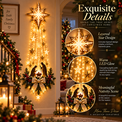 ✨ Last Day — 50% OFF ✨ 🎄✝️ Bethlehem Star Nativity Wall Light — A Beautiful Symbol of Faith
