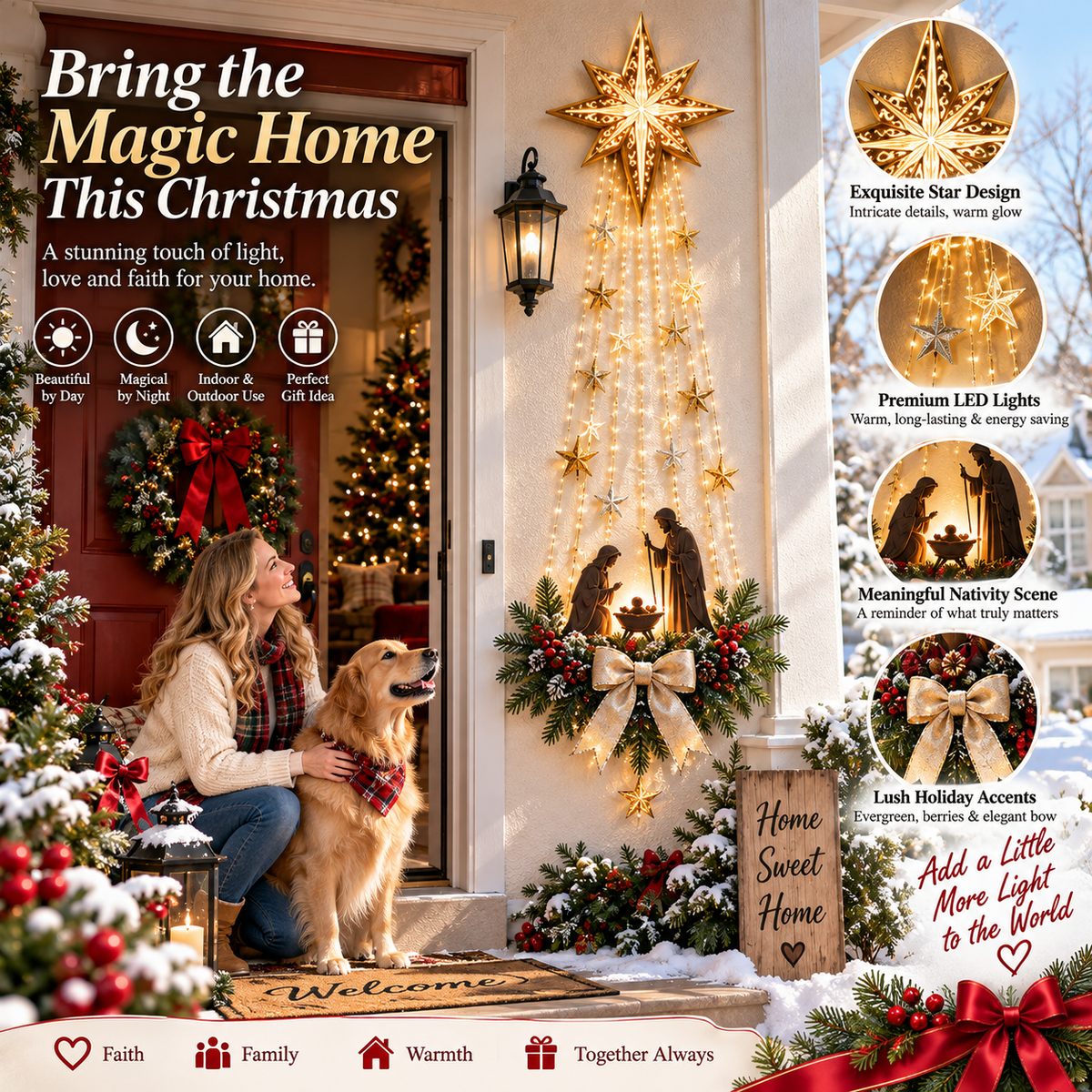 ✨ Last Day — 50% OFF ✨ 🎄✝️ Bethlehem Star Nativity Wall Light — A Beautiful Symbol of Faith